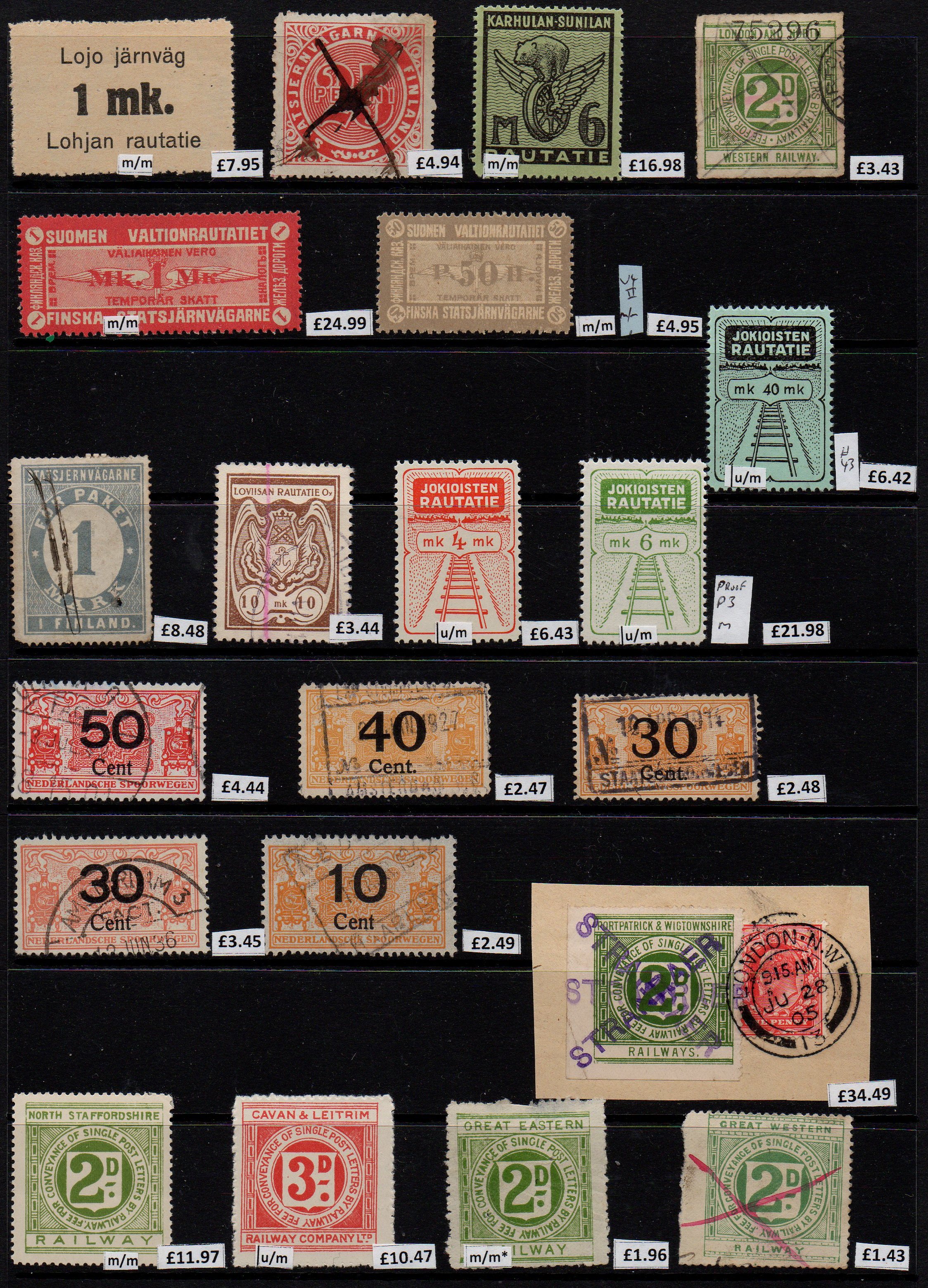 Railway Stamps Train Stamps Sellos Ferroviarios Timbres-poste ferroviaires Briefmarken Eisenbahn